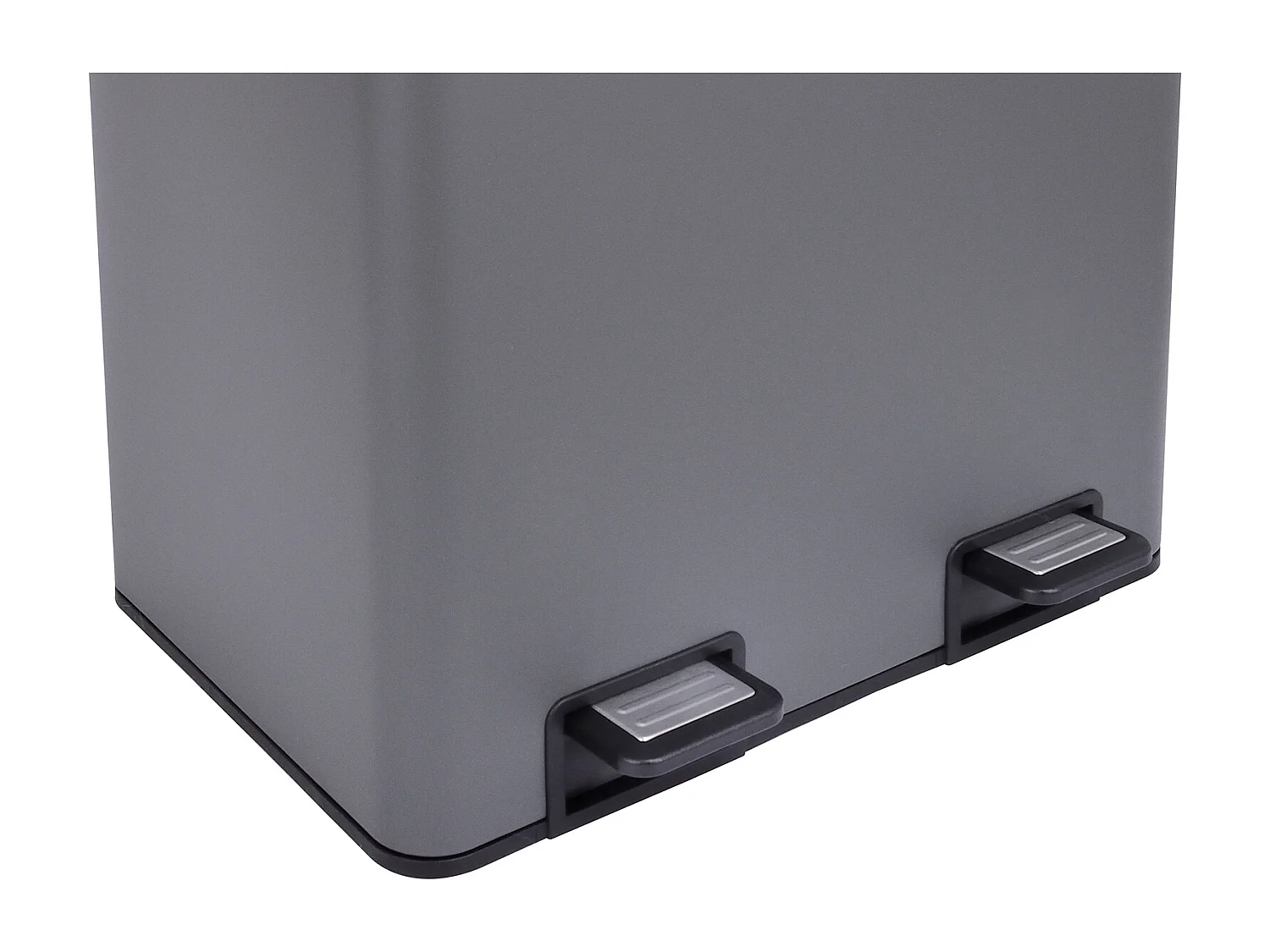 Système de tri des déchets TMH2X30, 2x30L, 2 compartiments, poubelle en acier thermolaqué gris