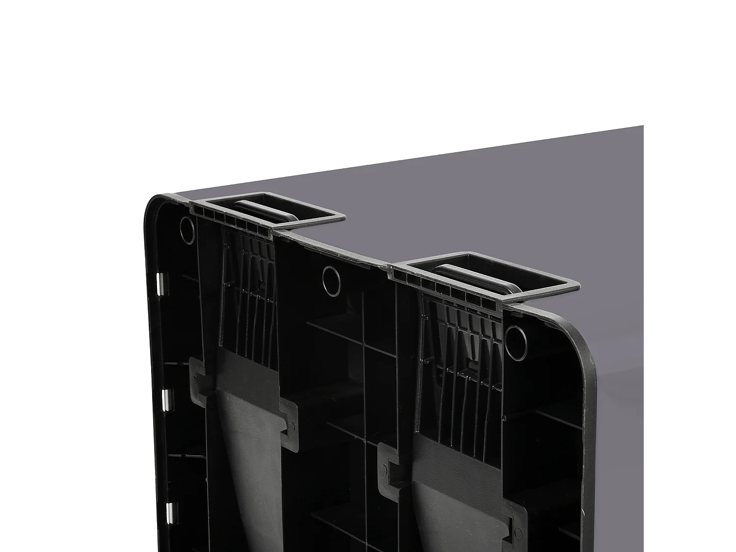 Système de tri des déchets TMH2X30, 2x30L, 2 compartiments, poubelle en acier thermolaqué gris