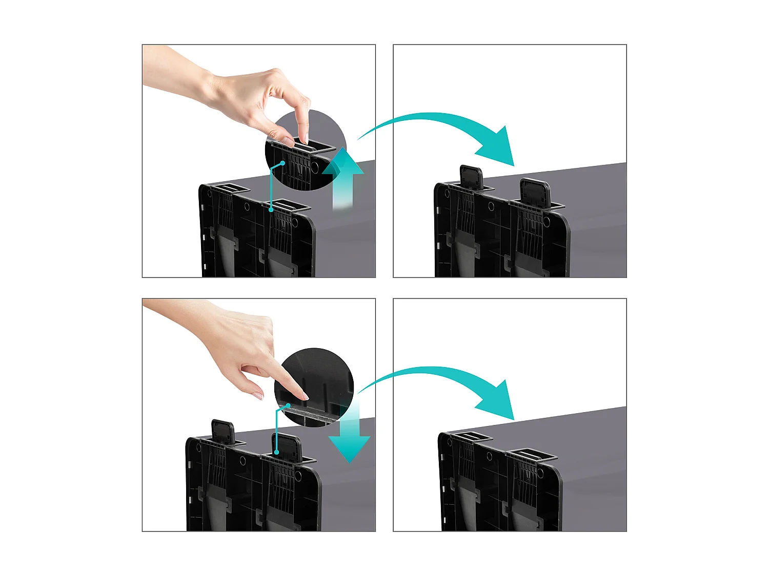 Système de tri des déchets TMH2X30, 2x30L, 2 compartiments, poubelle en acier thermolaqué gris