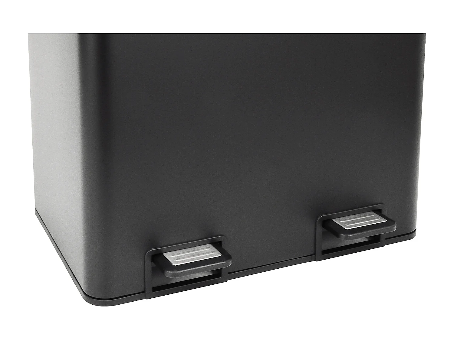 Système de tri des déchets TMH2X30, 2x30L, 2 compartiments, poubelle en acier thermolaqué noir