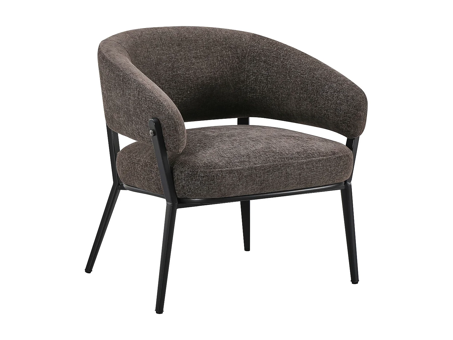 Loungestoel – comfortabele bekleding – chenille – mokka – SYMBLED