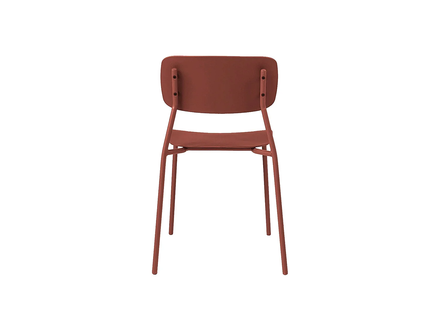 Set tavolo da giardino in metallo con 4 sedie, terracotta