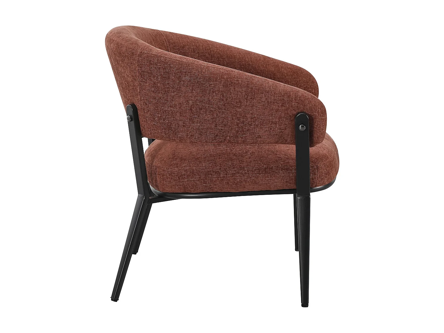 Loungestoel – comfortabele bekleding – chenille – koperbruin – SYMBLED