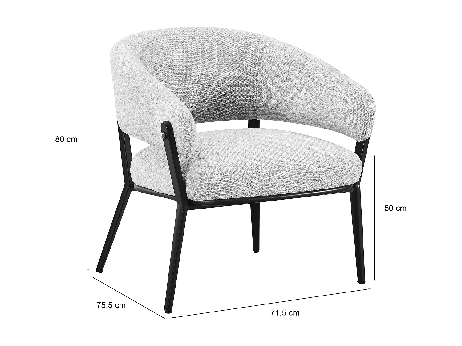 Loungestoel – comfortabele bekleding – chenille – koperbruin – SYMBLED