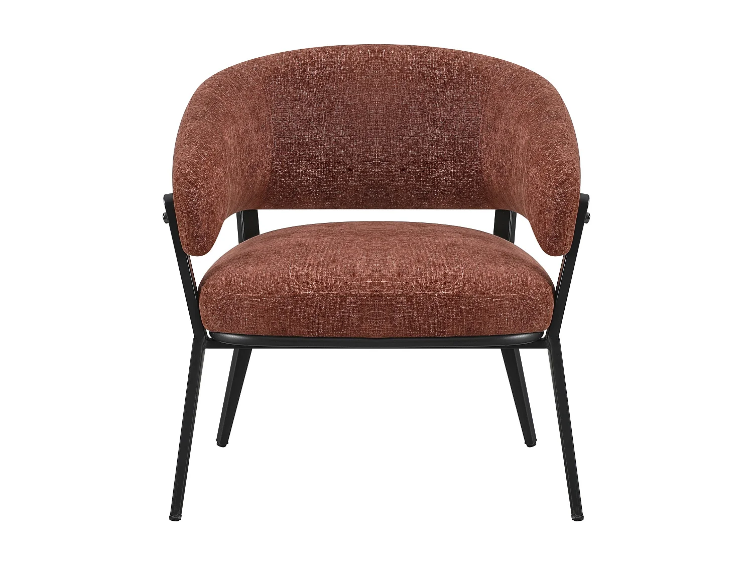 Loungestoel – comfortabele bekleding – chenille – koperbruin – SYMBLED