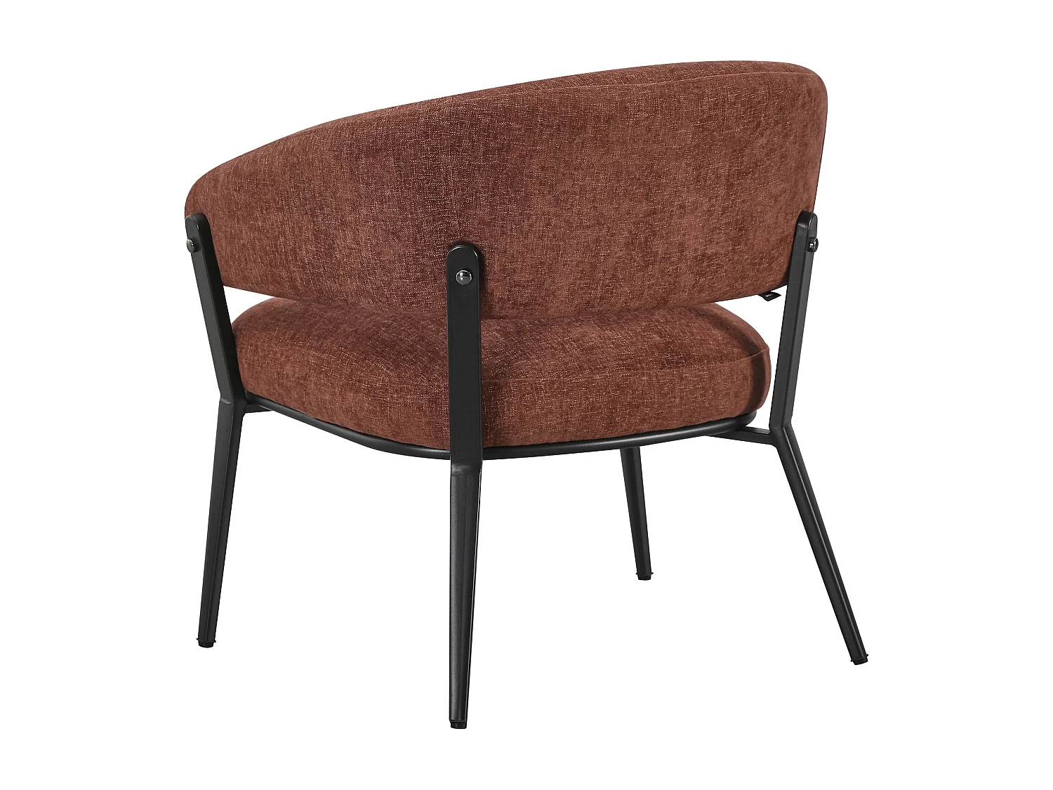 Loungestoel – comfortabele bekleding – chenille – koperbruin – SYMBLED