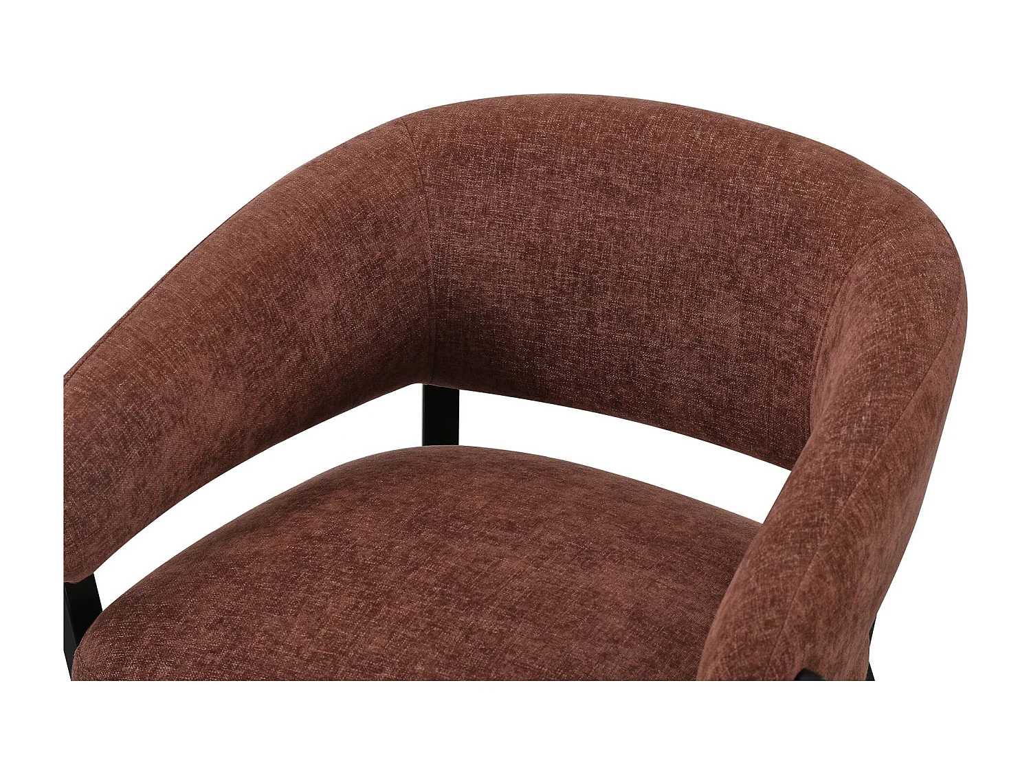 Loungestoel – comfortabele bekleding – chenille – koperbruin – SYMBLED