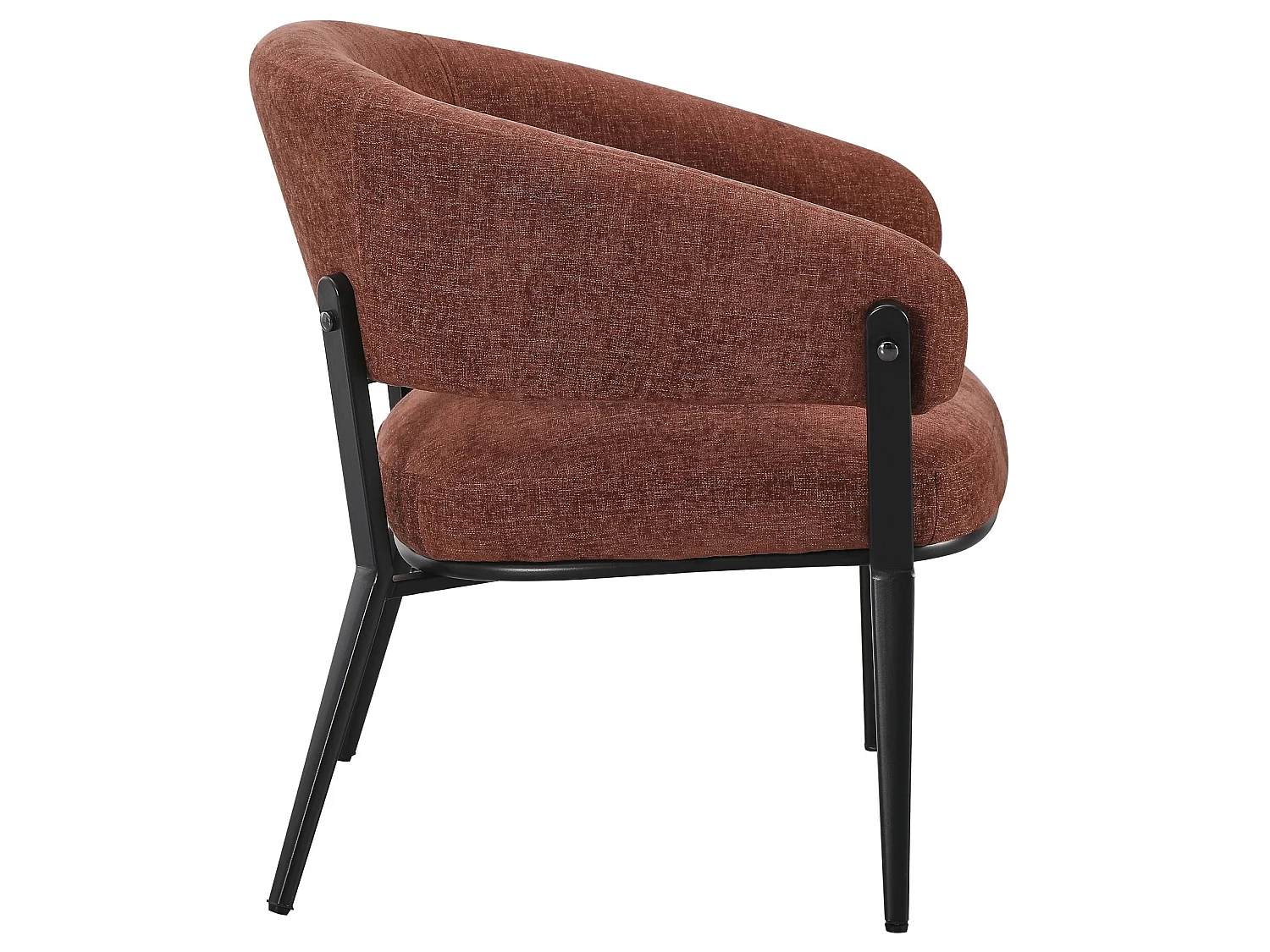 Fauteuil lounge – chenille cuivre brun – SYMBLED