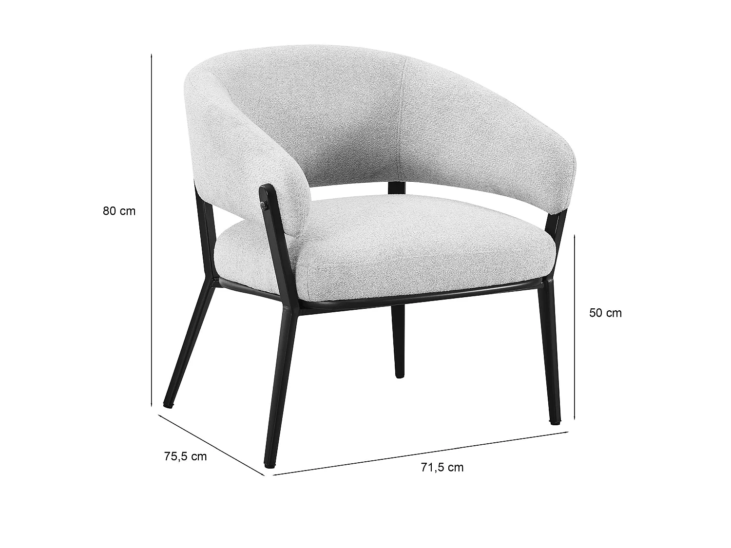 Fauteuil lounge – chenille cuivre brun – SYMBLED