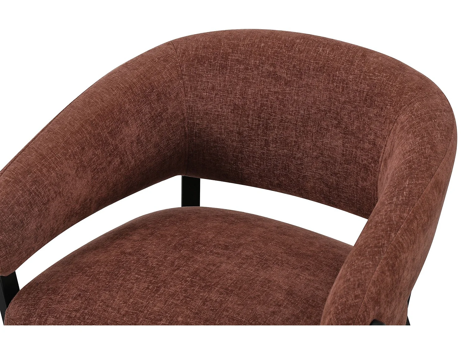 Fauteuil lounge – chenille cuivre brun – SYMBLED