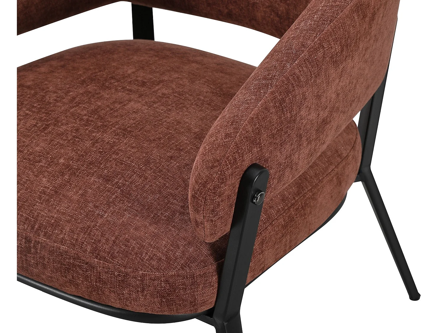 Fauteuil lounge – chenille cuivre brun – SYMBLED