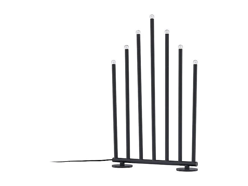 Soporte de adviento eléctrico Björnfjället con 7 luces, color negro.