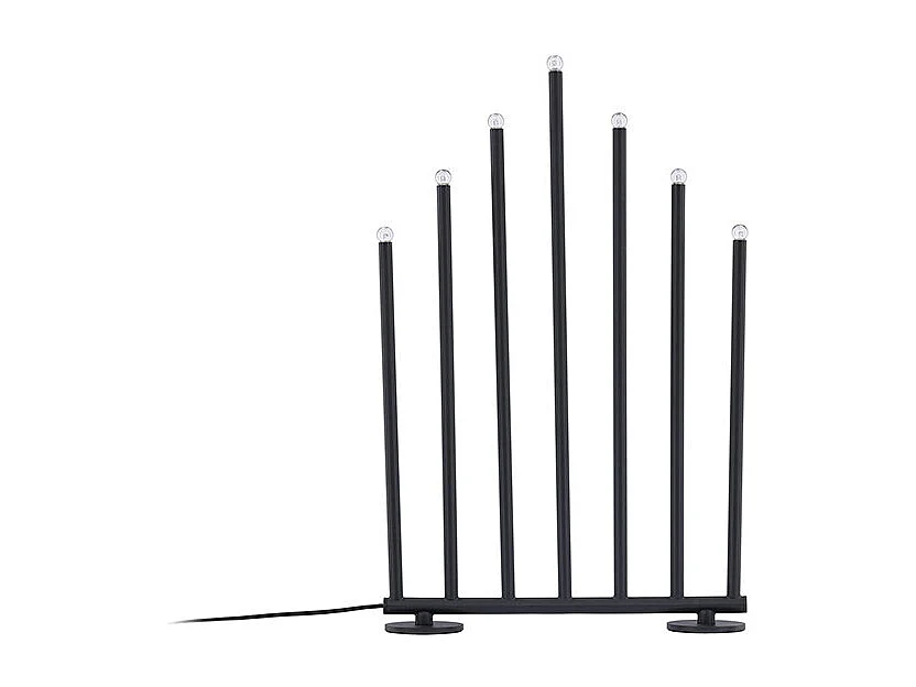 Soporte de adviento eléctrico Björnfjället con 7 luces, color negro.