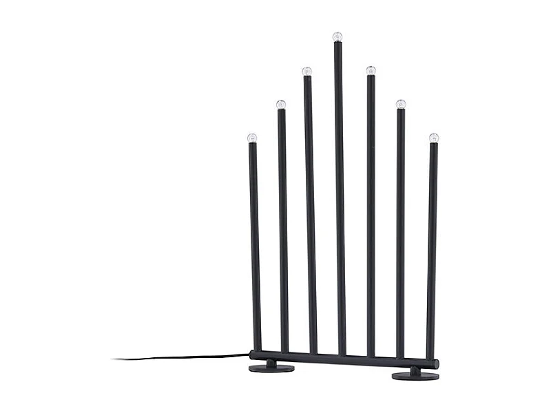 Soporte de adviento eléctrico Björnfjället con 7 luces, color negro.