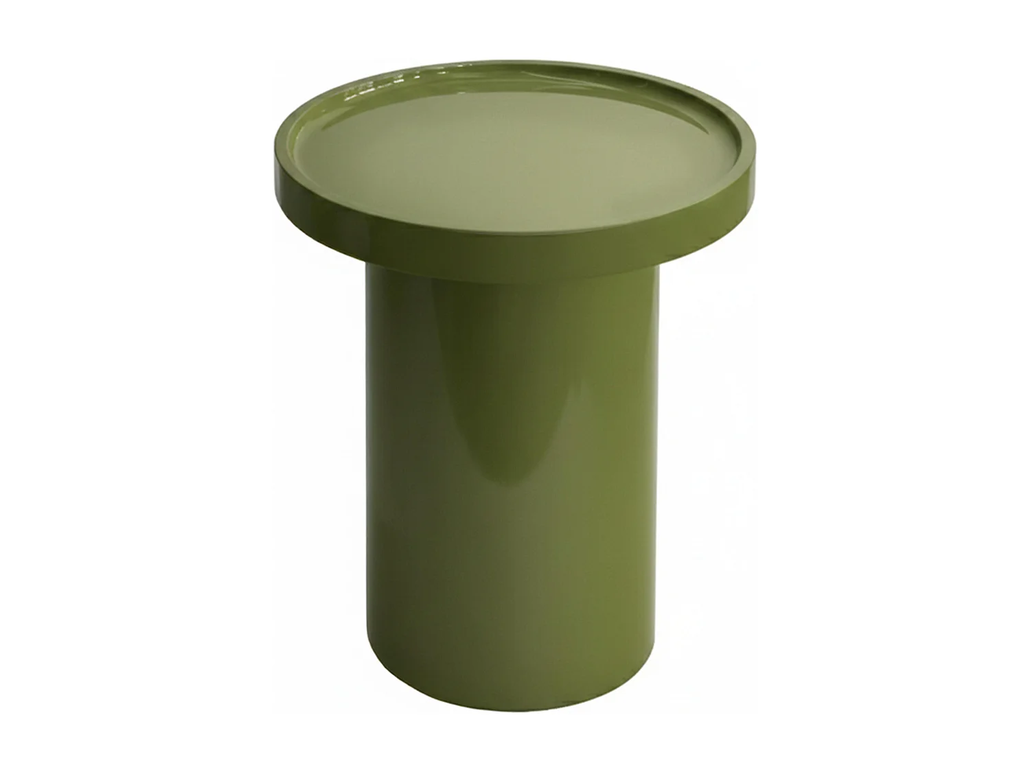 Ronde salontafel 40 cm in olijfgroen gelakt MDF