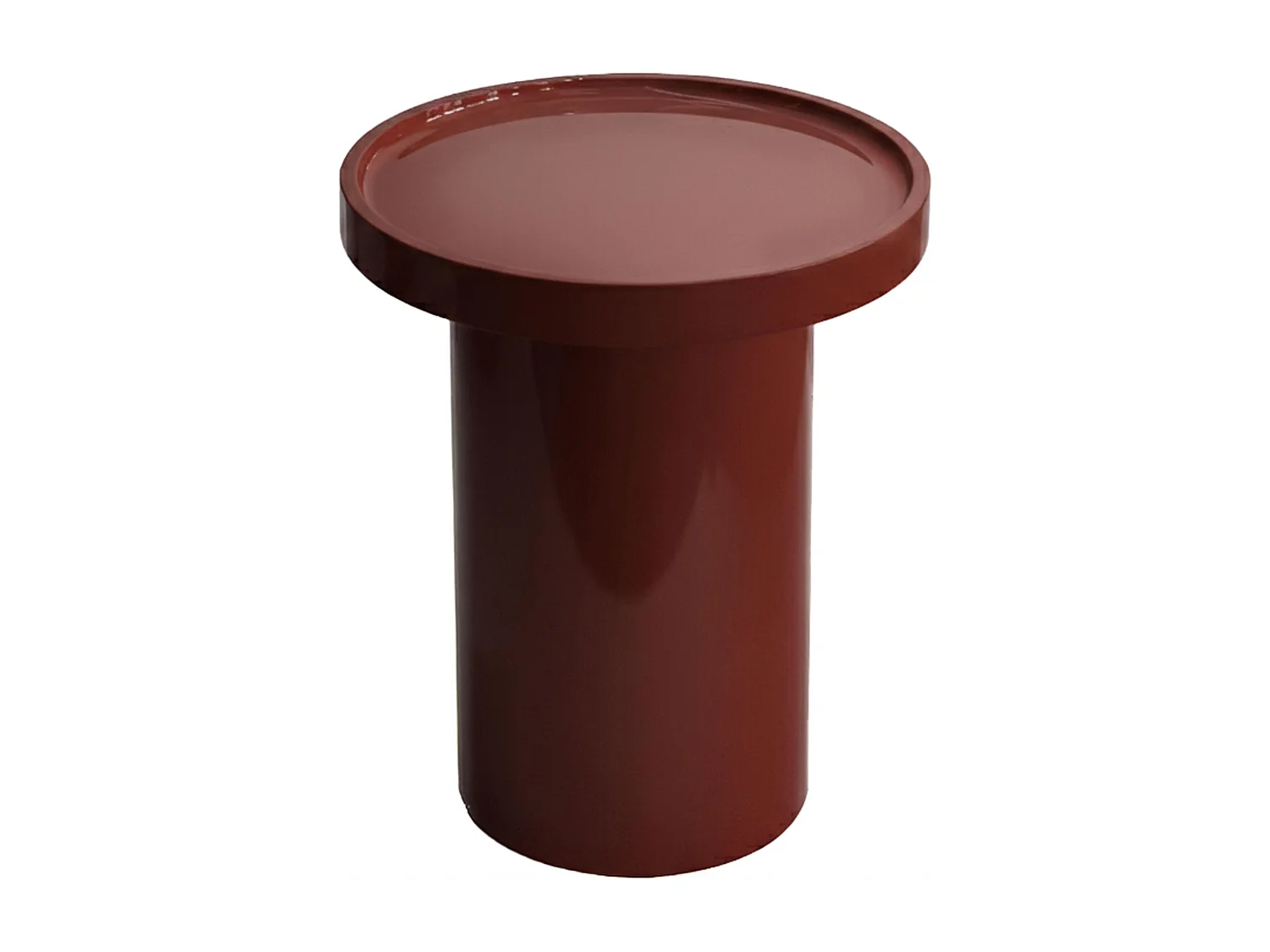 Ronde salontafel 40 cm in bordeauxrood gelakt MDF