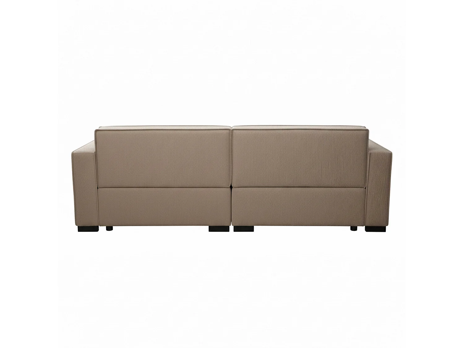 3-zits rechte ribfluwelen bank, taupe L 230 cm