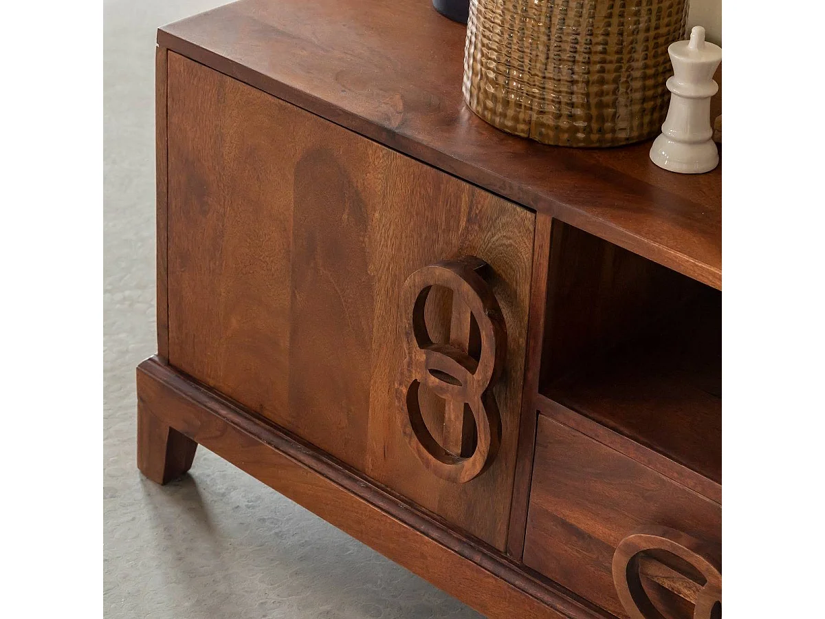 Meuble TV en bois d'acacia Quilla