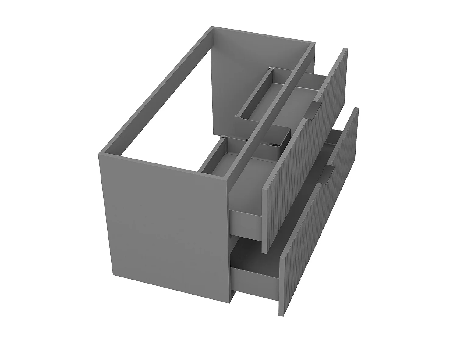AICA Meuble de salle de bain suspendu 100 cm Anthracite + 2 tiroirs, avec Poignées - sans compter vasque