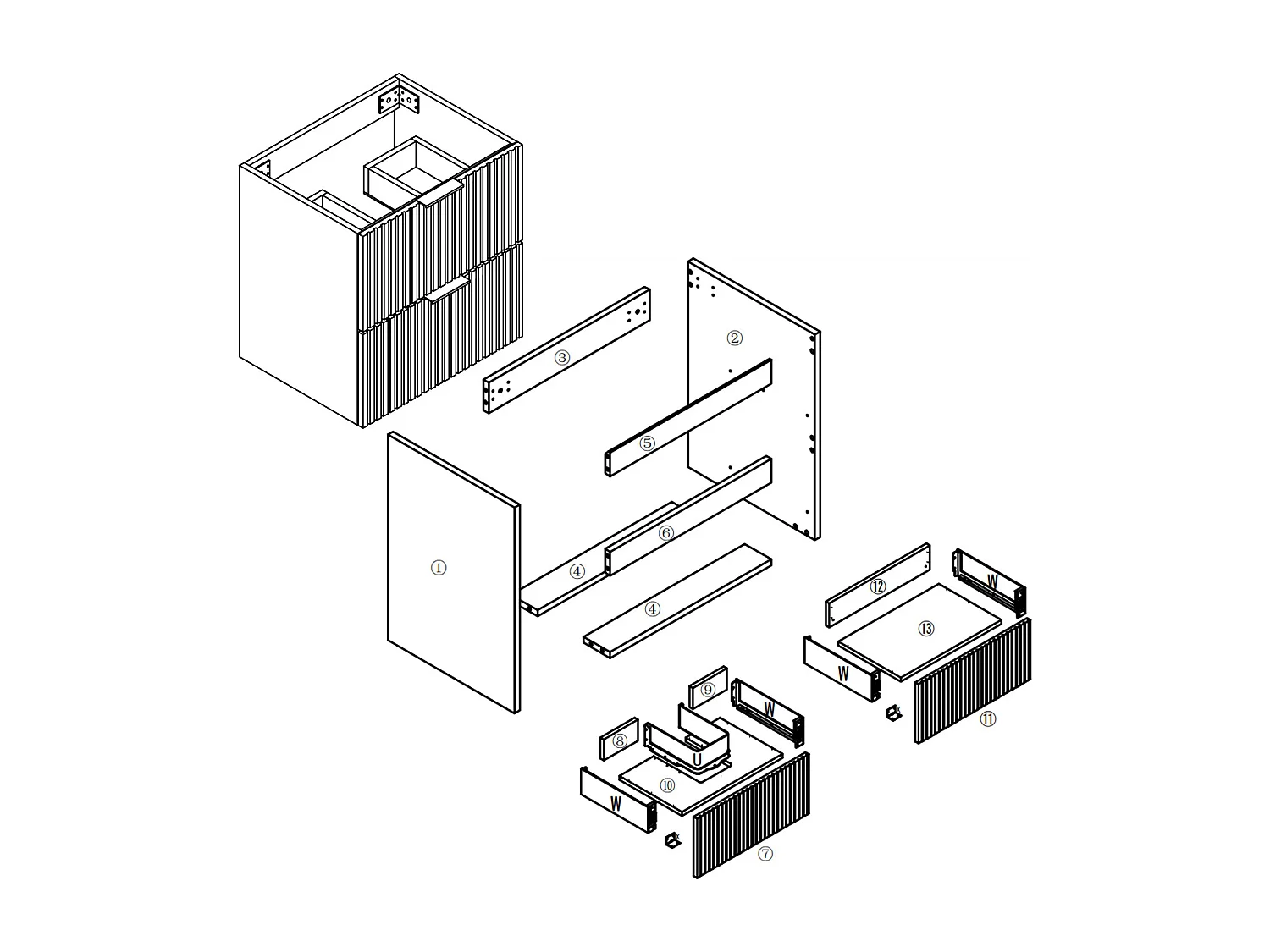 AICA Meuble de salle de bain suspendu 100 cm Chêne + 2 tiroirs, avec Poignées - sans compter vasque