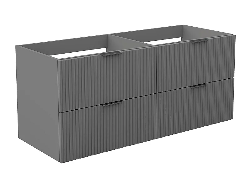 AICA Meuble de salle de bain suspendu 120 cm Anthracite + 4 tiroirs, avec Poignées - sans compter vasque