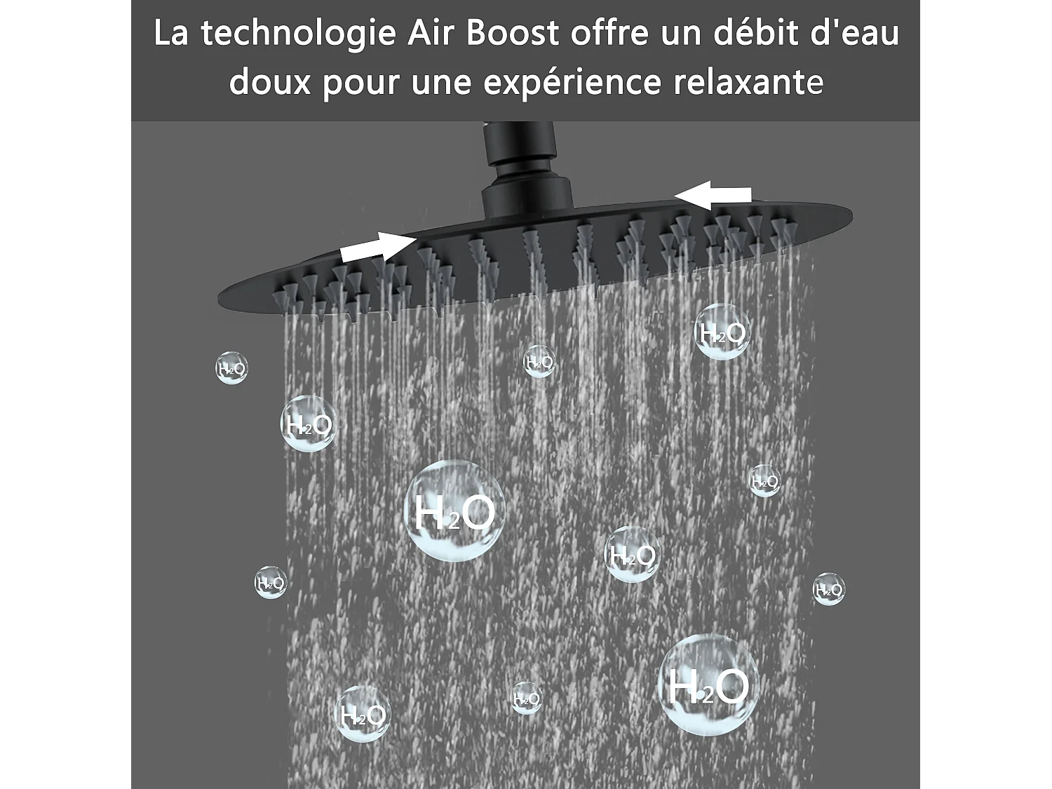 Colonne de Douche Thermostatique 38°C AICA Ensemble de Douche Noir Douchette 3 Jets Kit de Douche Hauteur Réglable Mitigeur en Laiton