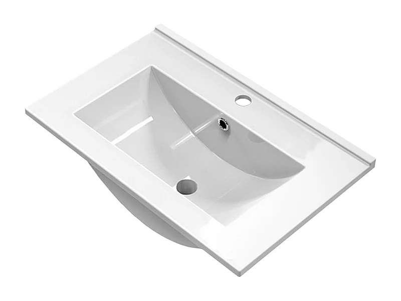 AICA SANITARIOS Lavabo de Baño,Lavabo Empotrado Rectangular,61 x 39.5 x 19 cm,Encimera Espaciosa, Fácil de Limpiar.