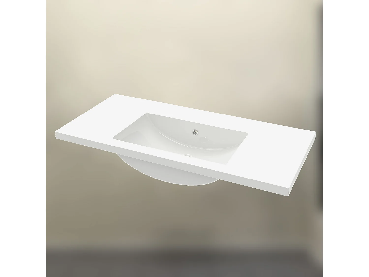 AICA SANITARIOS Lavabo de Baño,Lavabo Empotrado Rectangualr,101 x 47 x 17.5 cm,Encimera Espaciosa, Fácil de Limpiar.