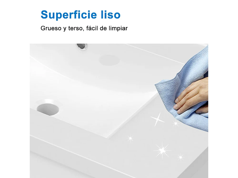 AICA SANITARIOS Lavabo de Baño,Lavabo Empotrado Rectangular,51 x 39.5 x 18 cm,Encimera Espaciosa, Fácil de Limpiar.