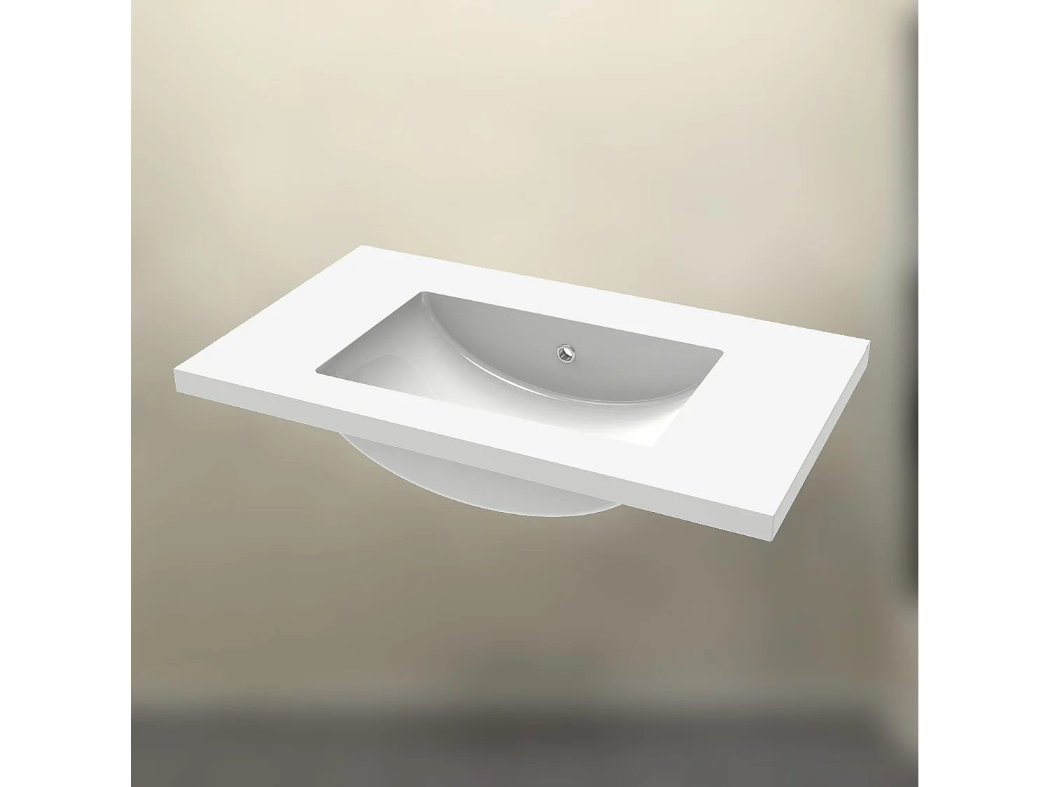 AICA SANITARIOS Lavabo de Baño,Lavabo Empotrado Rectangular,81 x 47 x 17.5 cm,Encimera Espaciosa, Fácil de Limpiar.
