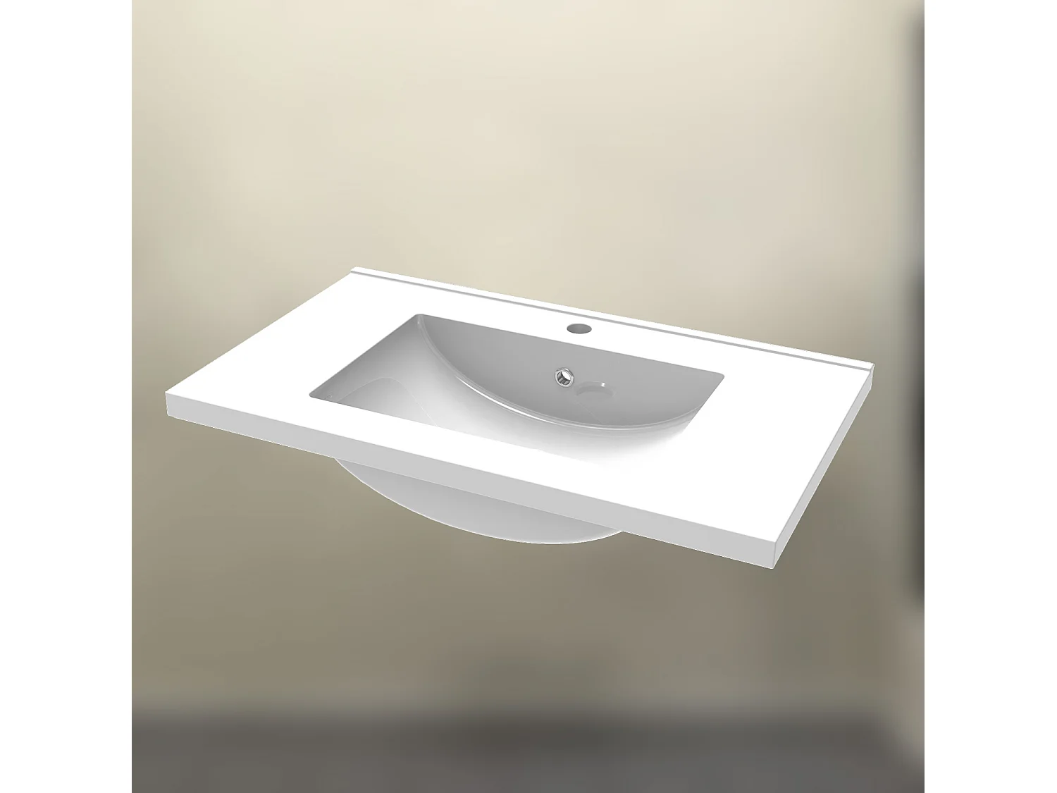 AICA SANITARIOS Lavabo de Baño,Lavabo Empotrado Rectangular,80.5 x 46.5 x 18.5 cm,Encimera Espaciosa, Fácil de Limpiar.