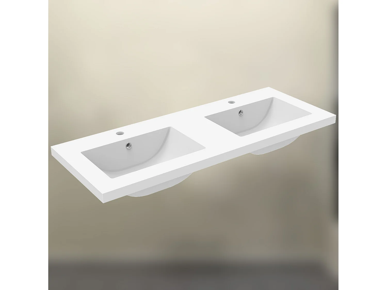 AICA SANITARIOS Lavabo de Baño,Lavabo Empotrado Rectangular,120 x 46.5 x 17.5 cm,Encimera Espaciosa, Fácil de Limpiar.