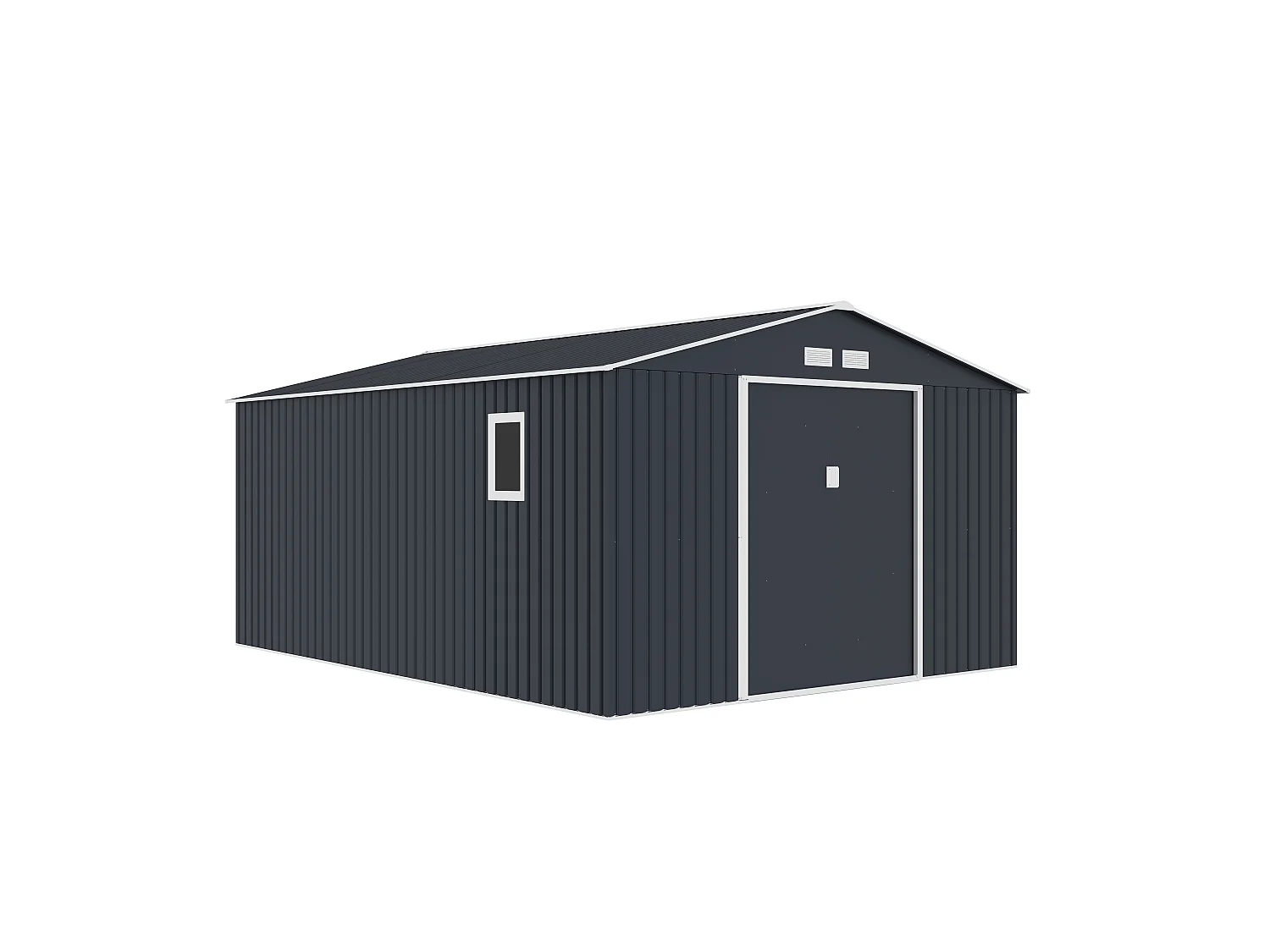 Abri de jardin métal en acier galvanisé gris 15,35 m² - ARCHER