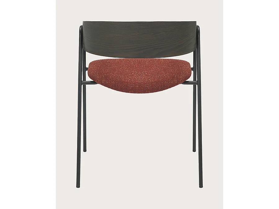Wisla -lot de 2 Chaise wisla en tissu avec dossier en bois et pieds en métal