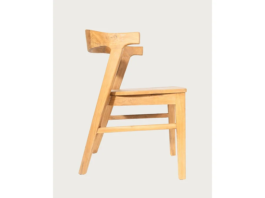 Aro - Lot de 2 Chaises de Salle à Manger en Bois Massif de Teck