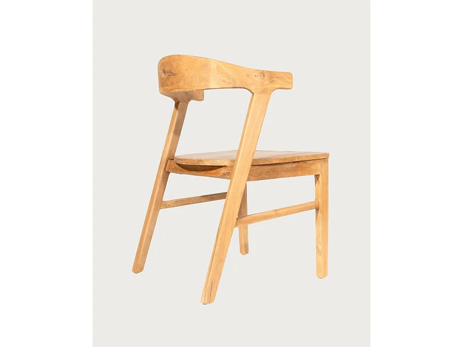 Aro - Lot de 2 Chaises de Salle à Manger en Bois Massif de Teck