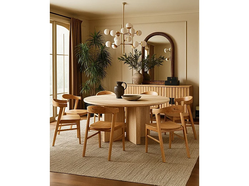 Aro - Lot de 2 Chaises de Salle à Manger en Bois Massif de Teck