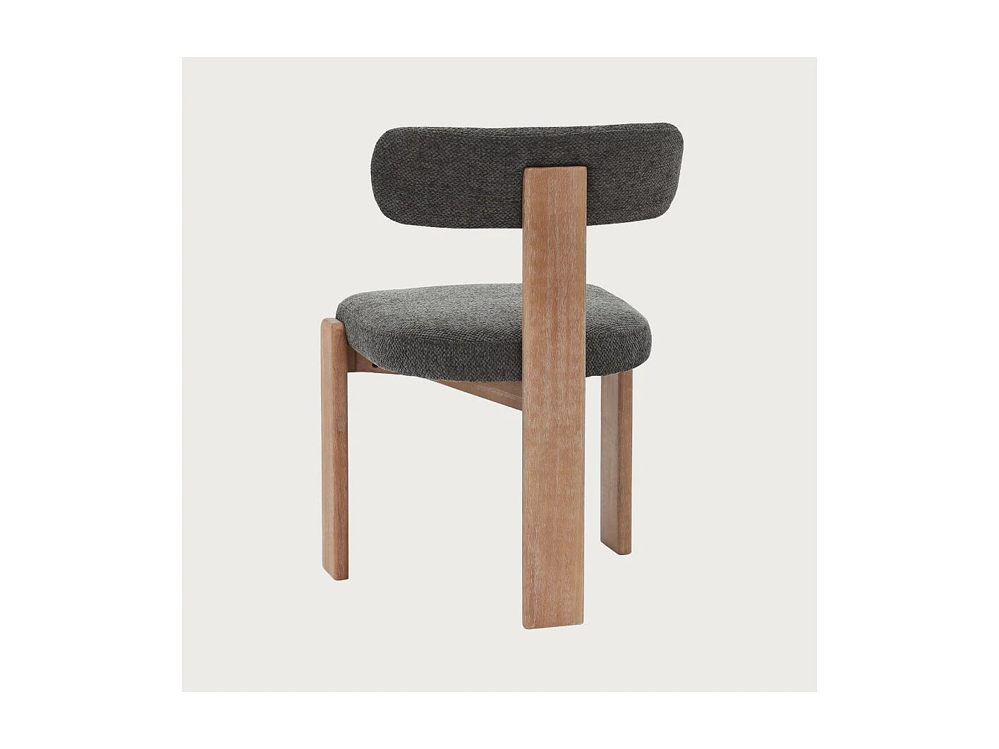 Elani - Lot de 2 Chaises salle à manger en tissu gris piétement en bois blanchis