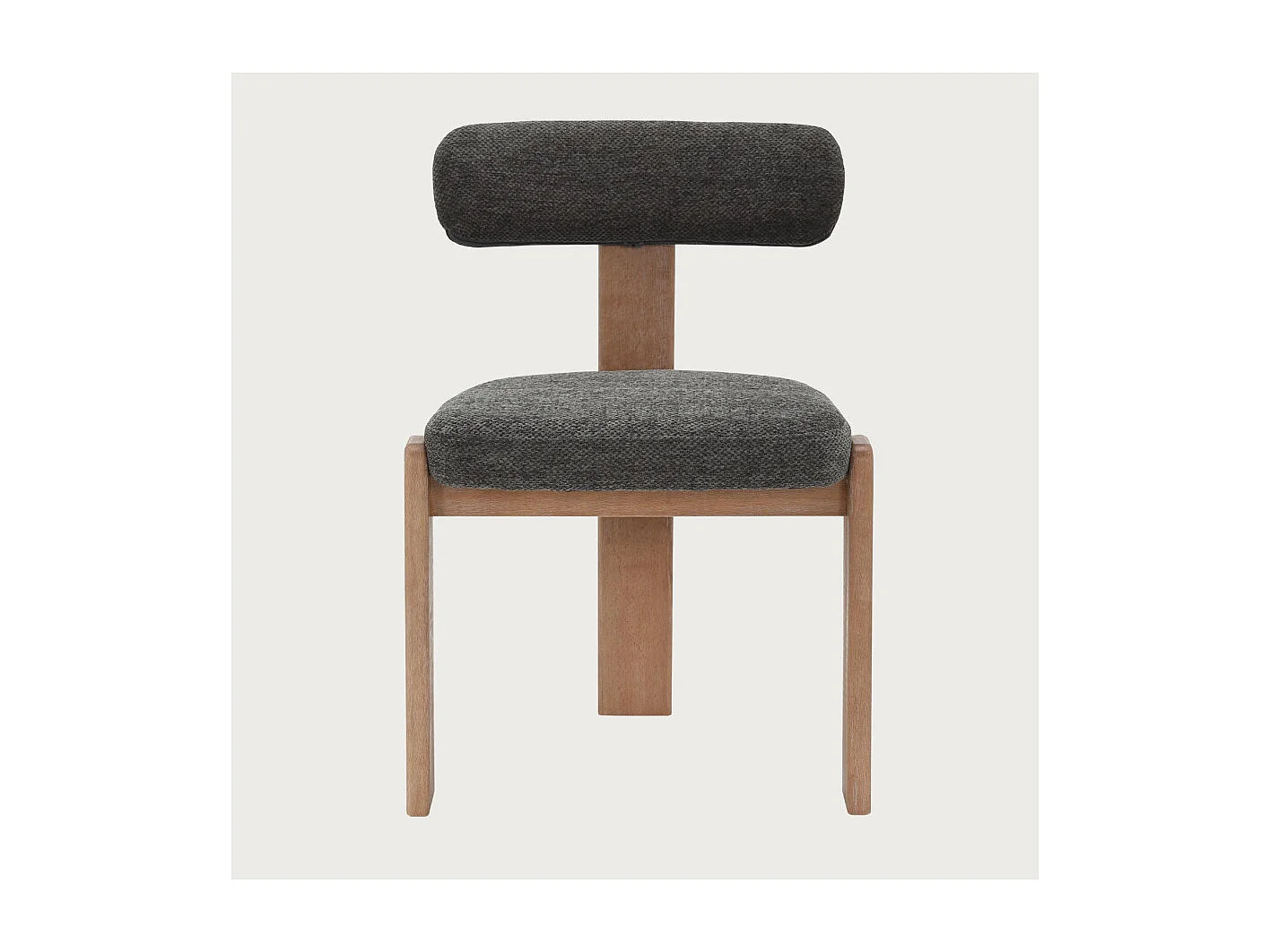 Elani - Lot de 2 Chaises salle à manger en tissu gris piétement en bois blanchis