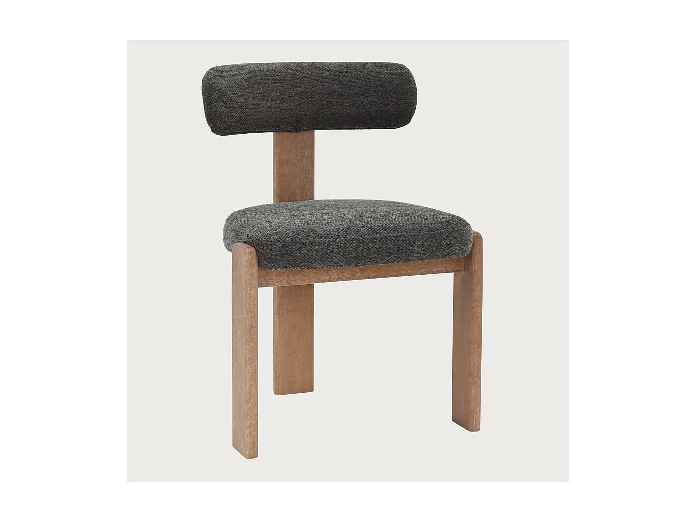 Elani - Lot de 2 Chaises salle à manger en tissu gris piétement en bois blanchis