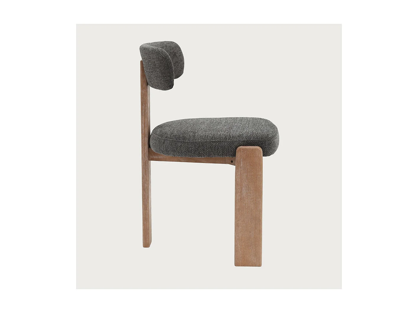 Elani - Lot de 2 Chaises salle à manger en tissu gris piétement en bois blanchis