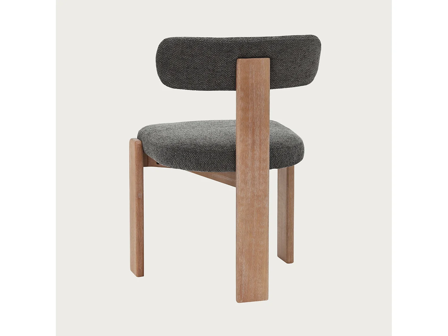 Elani - Set di 2 sedie da pranzo in tessuto grigio con gambe in legno sbiancato