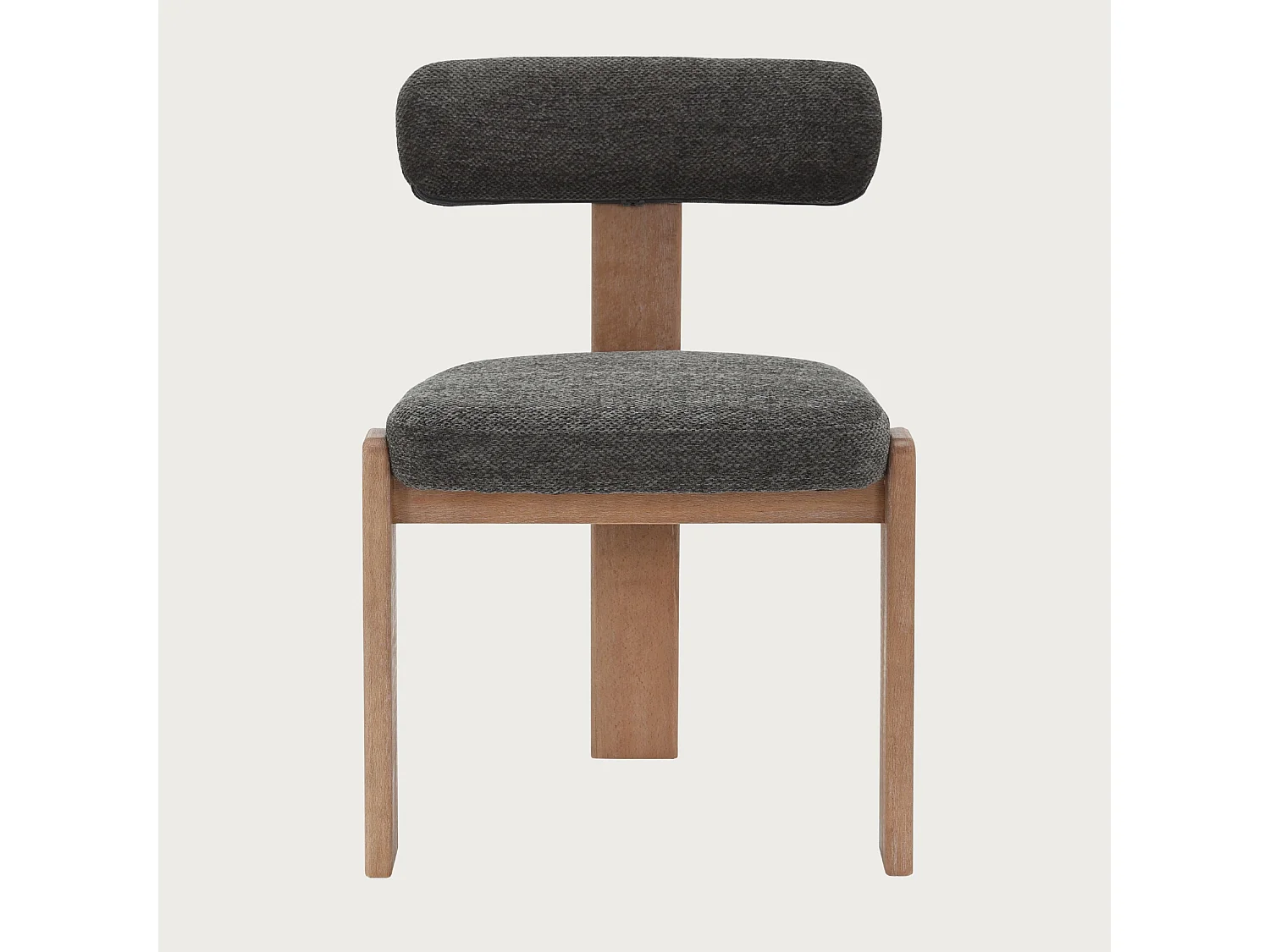 Elani - Set di 2 sedie da pranzo in tessuto grigio con gambe in legno sbiancato