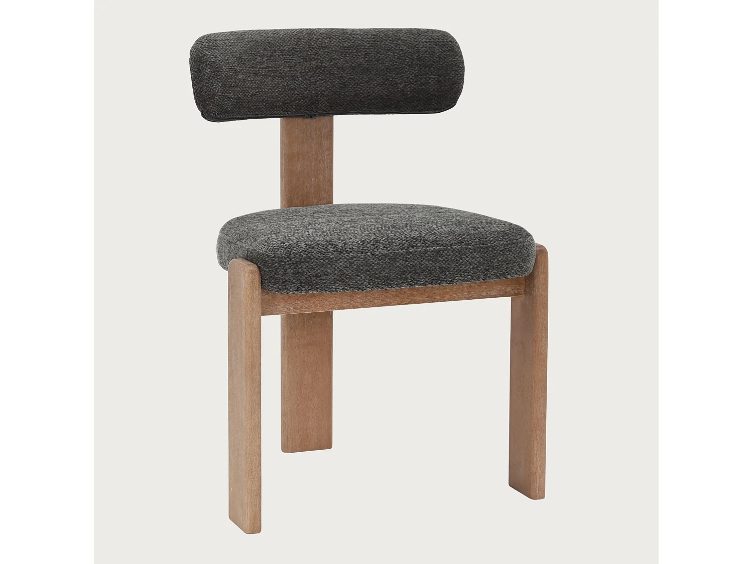 Elani - Set di 2 sedie da pranzo in tessuto grigio con gambe in legno sbiancato