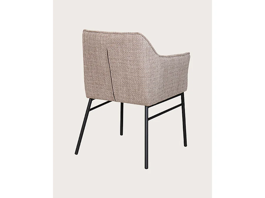 Lot de 2 chaises Chacha - Lot de 2 Chaise en tissu Taupe et pieds métal