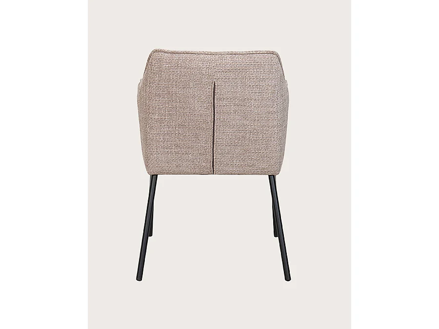 Chacha - Lot de 2 Chaises en tissu taupe et pieds métal