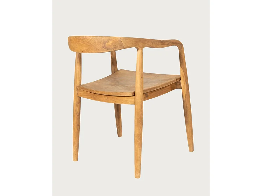 Charlie - Lot de 2 chaises scandinaves en teck massif