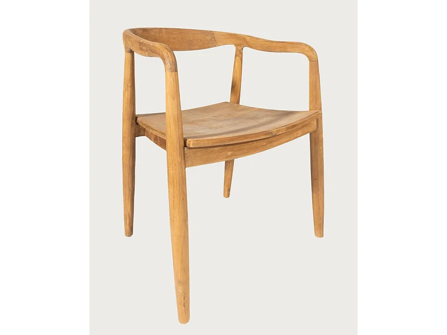Charlie - Lot de 2 chaises scandinaves en teck massif