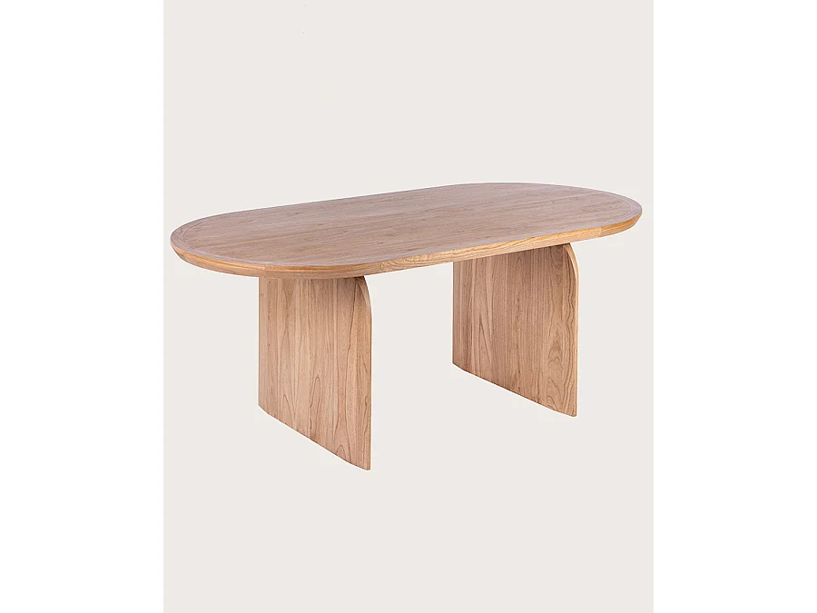 Tamara - Table repas ovale en bois massif de mindi
