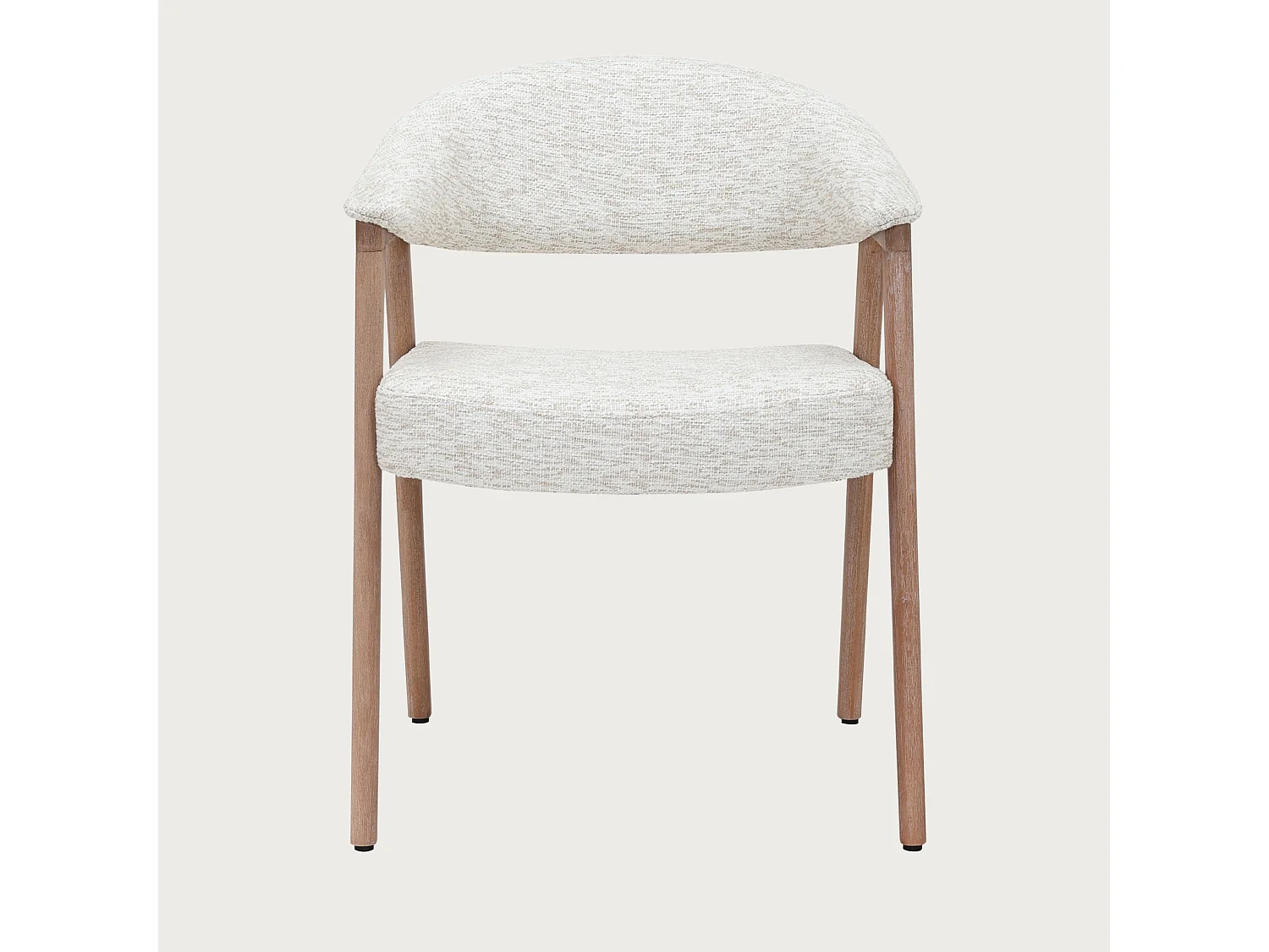 Soria - Set di 2 sedie da pranzo in tessuto beige con gambe in legno sbiancato